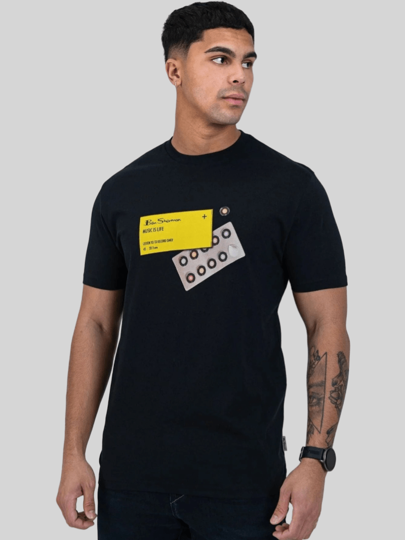 Ben Sherman Music Life Tee Black - Switch On Africa