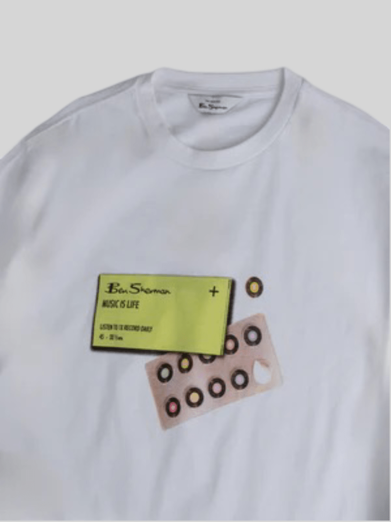 Ben Sherman Music Life Tee White - Switch On Africa