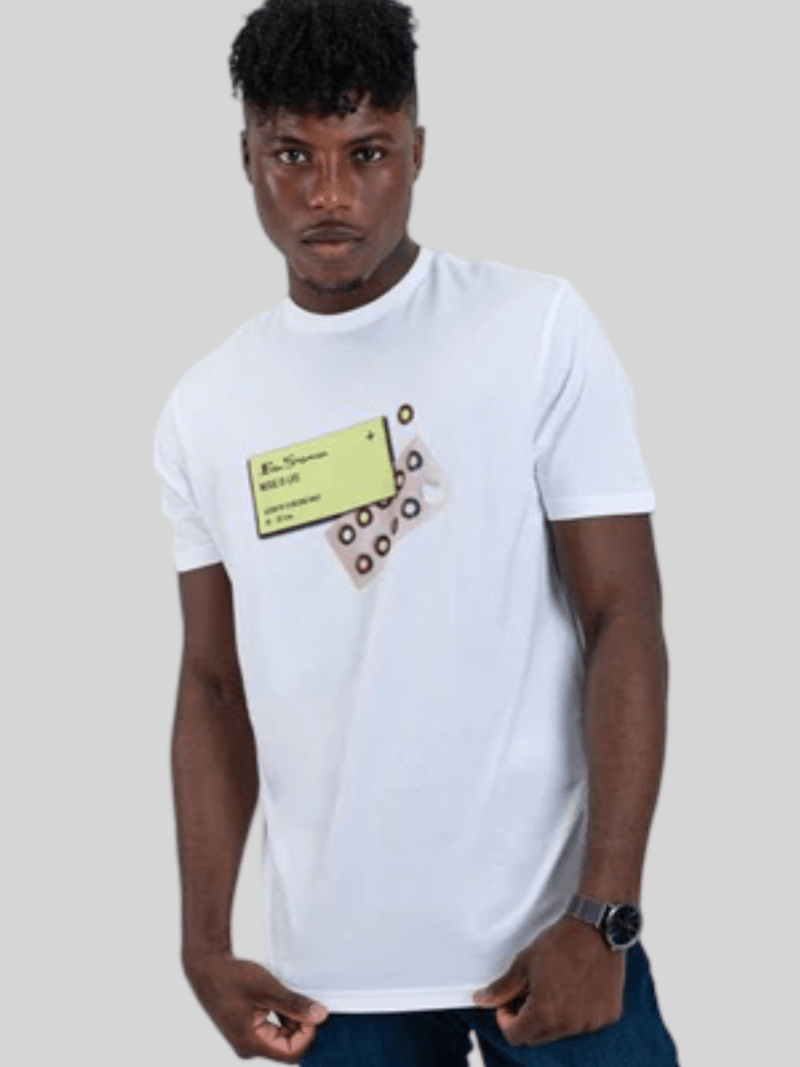 Ben Sherman Music Life Tee White - Switch On Africa