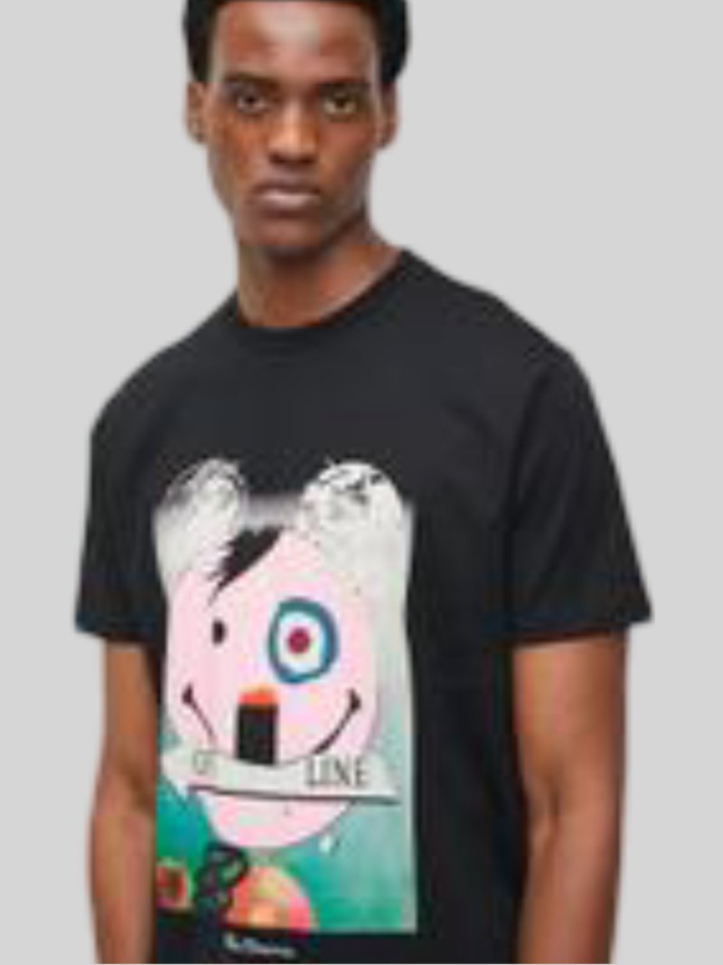 BEN SHERMAN Off Line Texture T-Shirt - Black - Switch On Africa