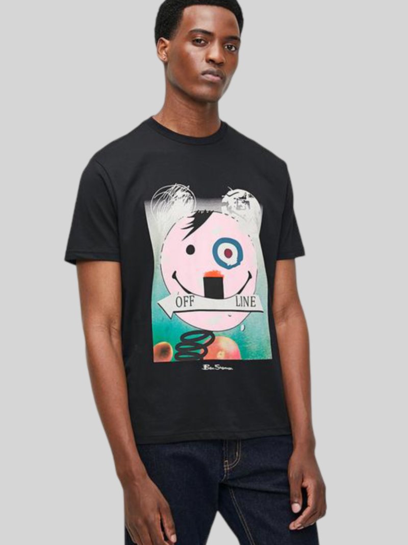 BEN SHERMAN Off Line Texture T-Shirt - Black - Switch On Africa