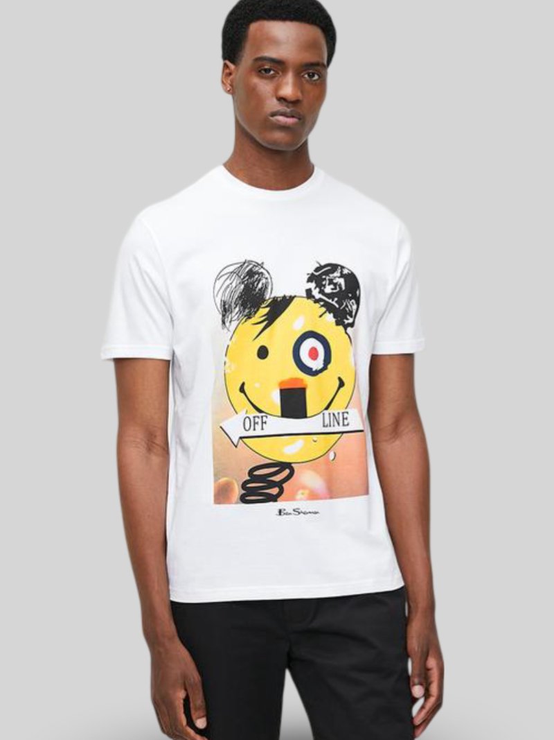 BEN SHERMAN Off Line Texture T-Shirt - White - Switch On Africa