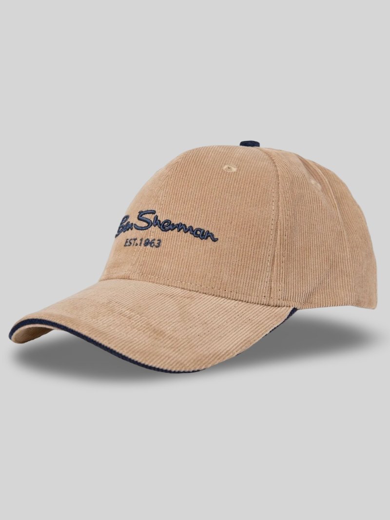 BEN SHERMAN SCRIPT CORDUROY CAP - SAND - Switch On Africa