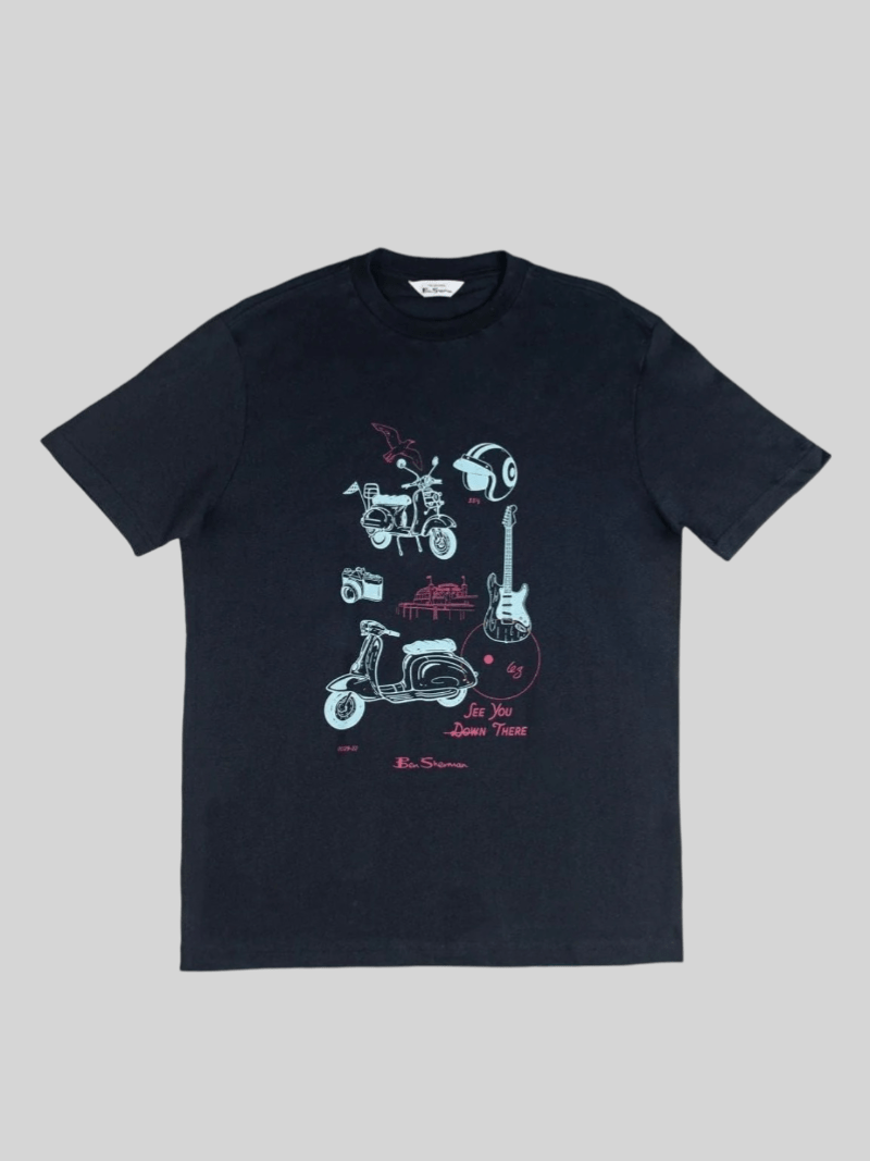 BEN SHERMAN SKETCHED MOD ZONE TEE - BLACK - Switch On Africa