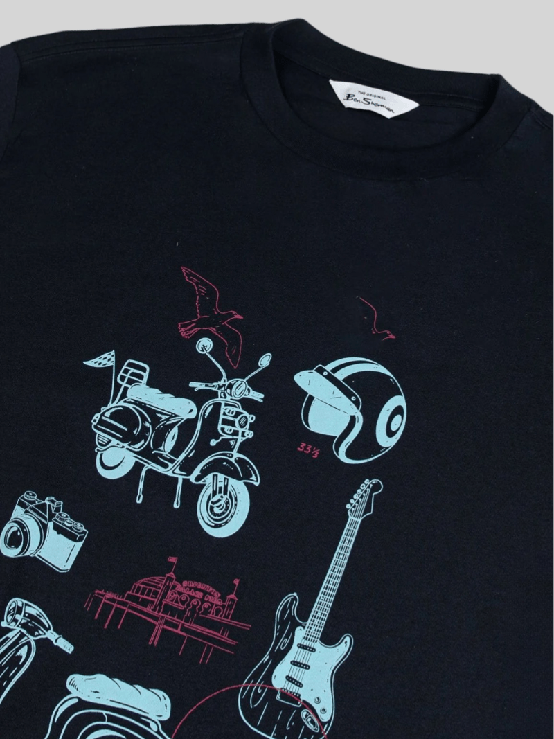 BEN SHERMAN SKETCHED MOD ZONE TEE - BLACK - Switch On Africa