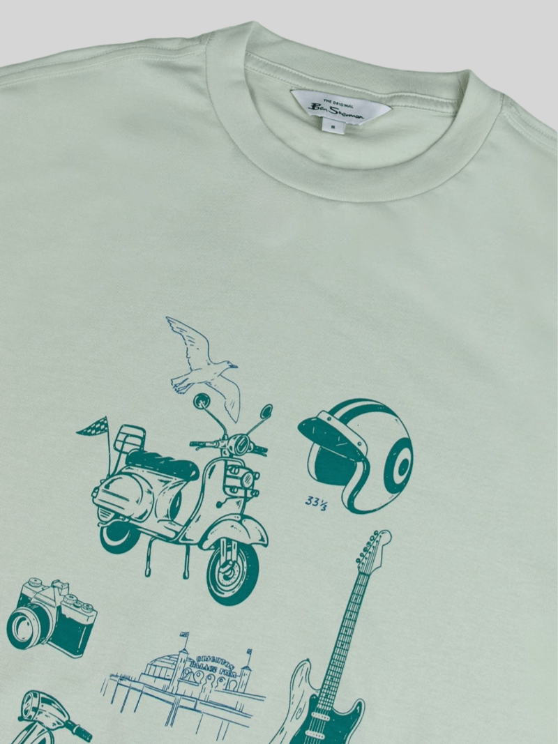 BEN SHERMAN SKETCHED MOD ZONE TEE - PISTACHIO - Switch On Africa