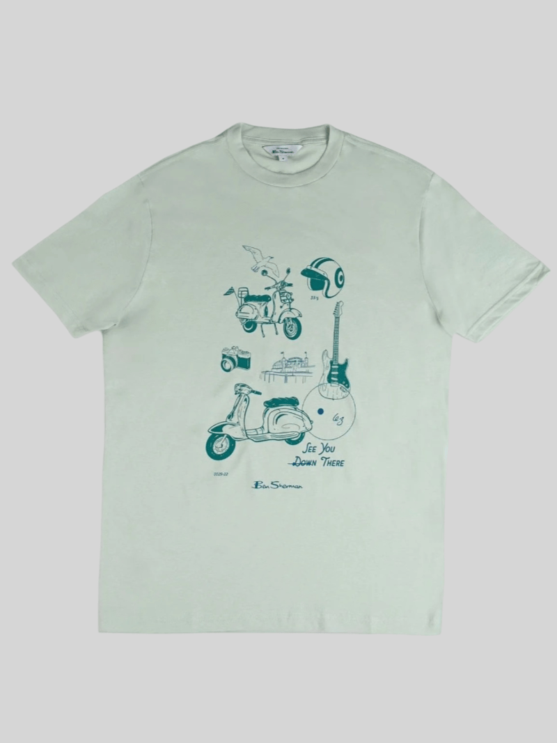 BEN SHERMAN SKETCHED MOD ZONE TEE - PISTACHIO - Switch On Africa