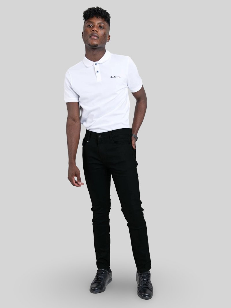 BEN SHERMAN WAX LEATHER COATED DENIM - BLACK - Switch On Africa
