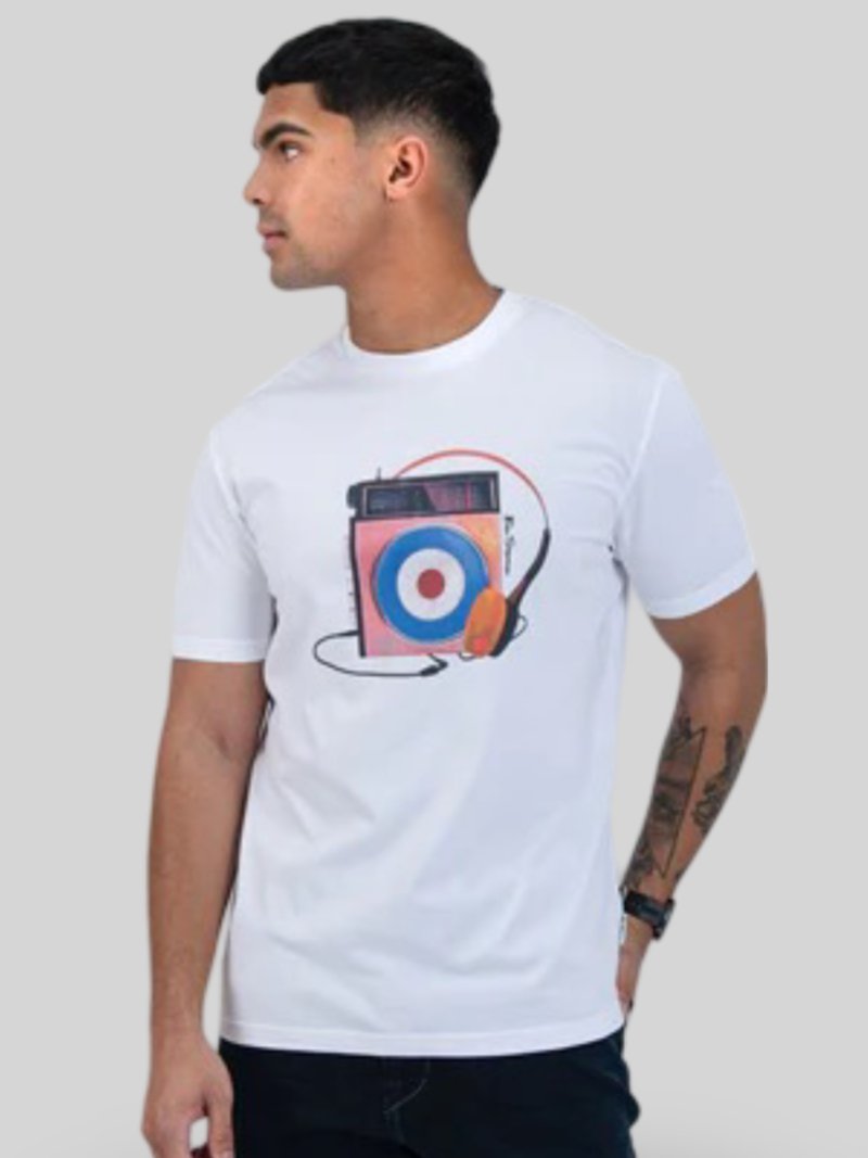 BENSHERMAN PORTABLE RADIO TEE - WHITE - Switch On Africa