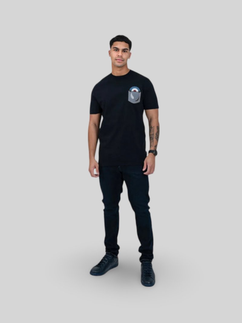 BENSHERMAN TARGET POCKET TEE - BLACK - Switch On Africa