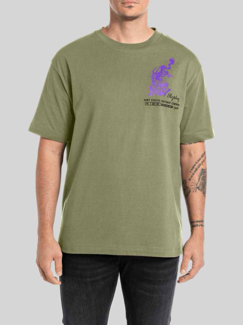 Dragon Print Olive T-Shirt - Switch On Africa
