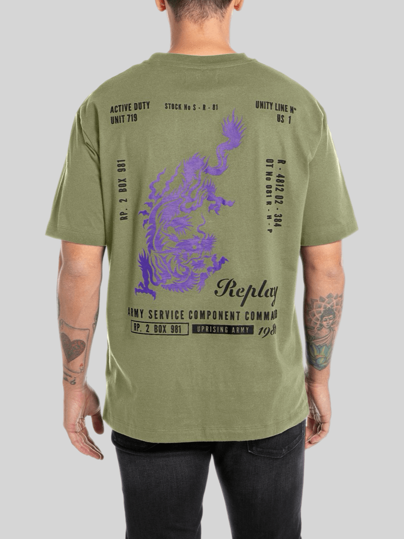 Dragon Print Olive T-Shirt - Switch On Africa