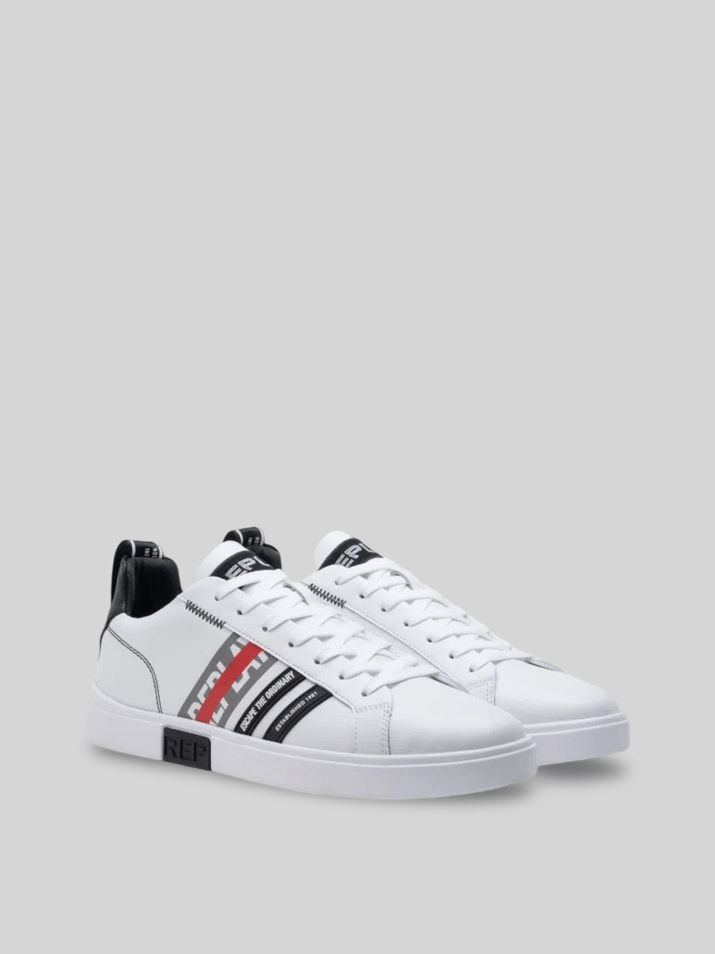 POLYS STRIPES WHITE BLACK SNEAKERS - Switch On Africa