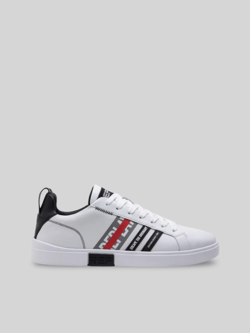 POLYS STRIPES WHITE BLACK SNEAKERS - Switch On Africa