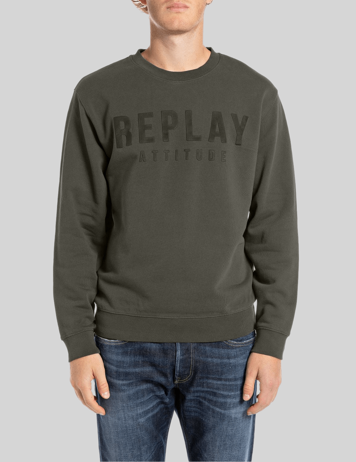 Replay Attitude Sweater Dark Olive - Switch On Africa