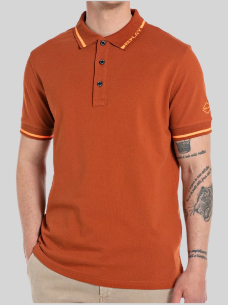Replay C Logo Polo B Orange - Switch On Africa