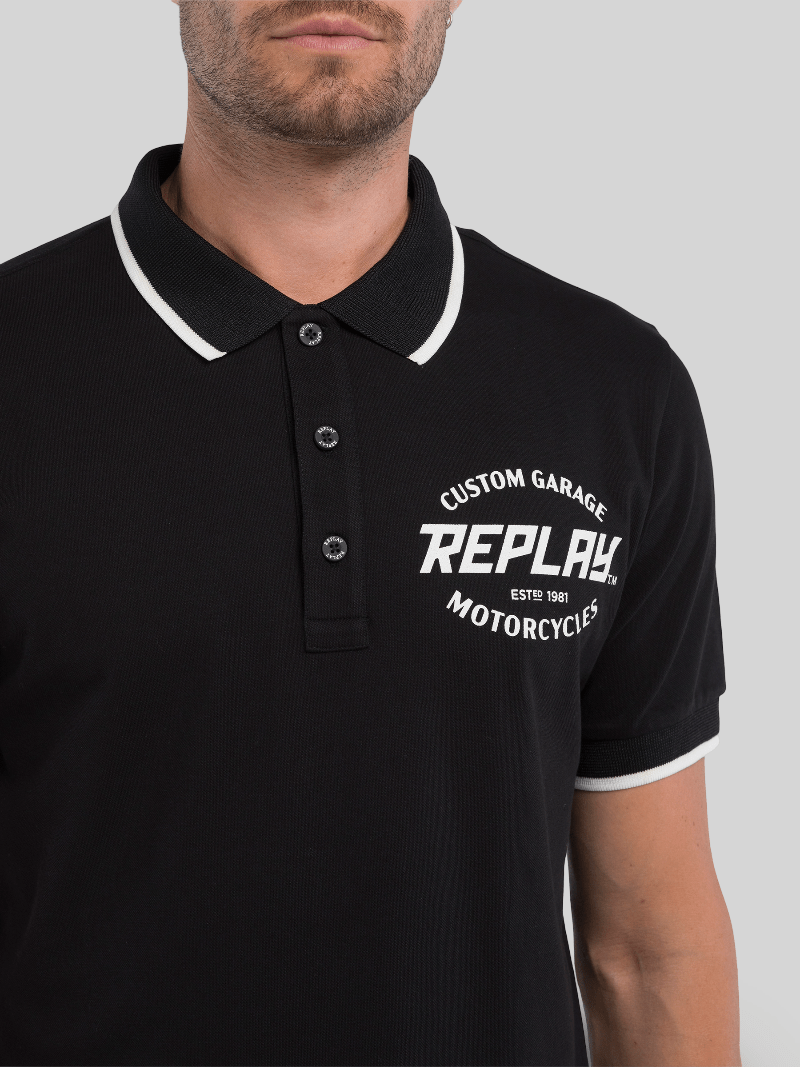 Replay Custom Garage Polo Black - Switch On Africa