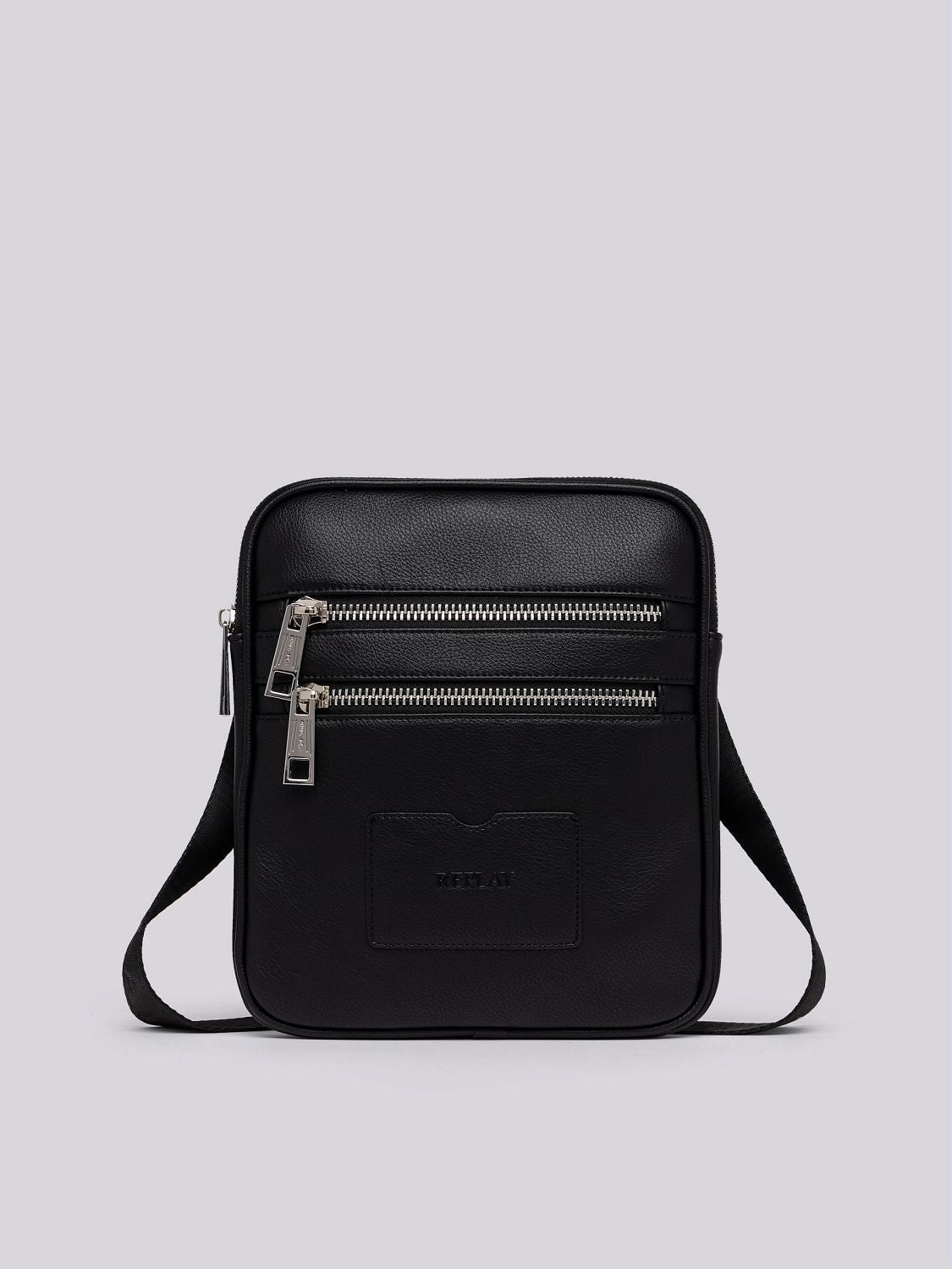 Replay Double Zip Leather Bag Black - Switch On Africa
