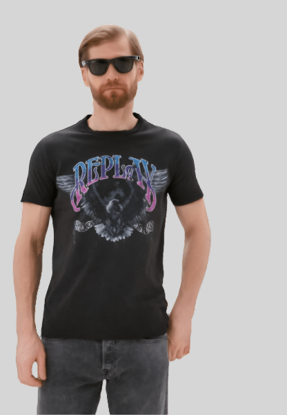 Replay Eagle Tee Black - Switch On Africa