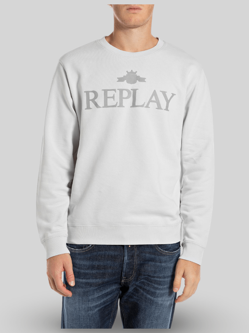Replay Logo Sweater Artic Grey - Switch On Africa
