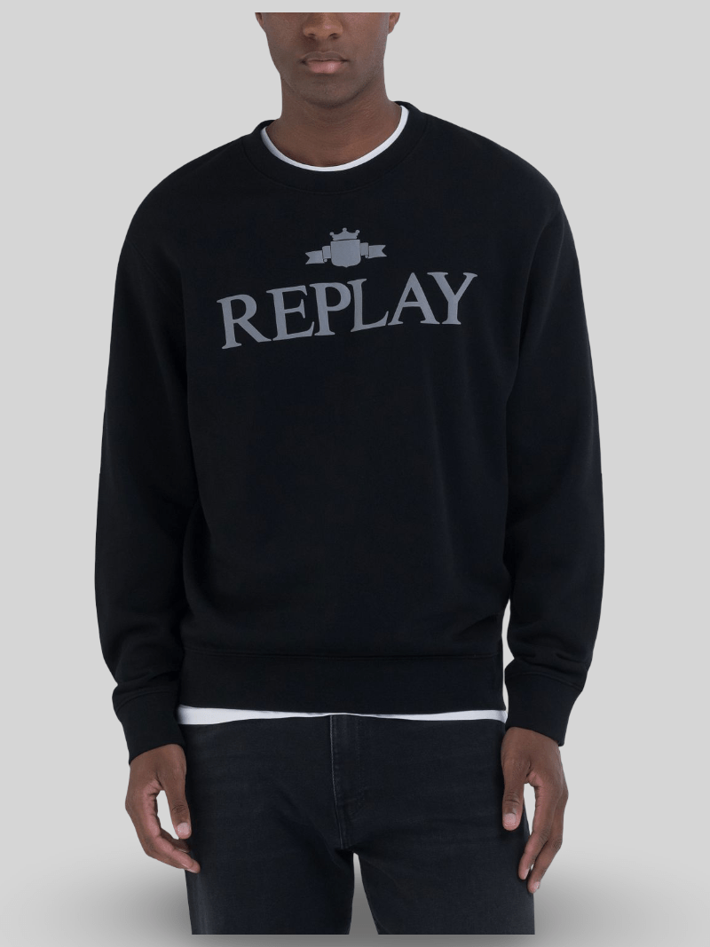Replay Logo Sweater Black - Switch On Africa