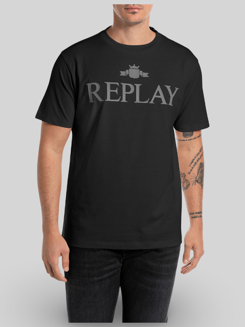 Replay Logo Tee Black - Switch On Africa