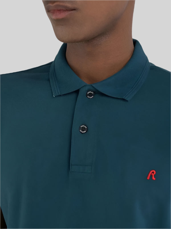 Replay R Logo Polo Atlantic Green - Switch On Africa