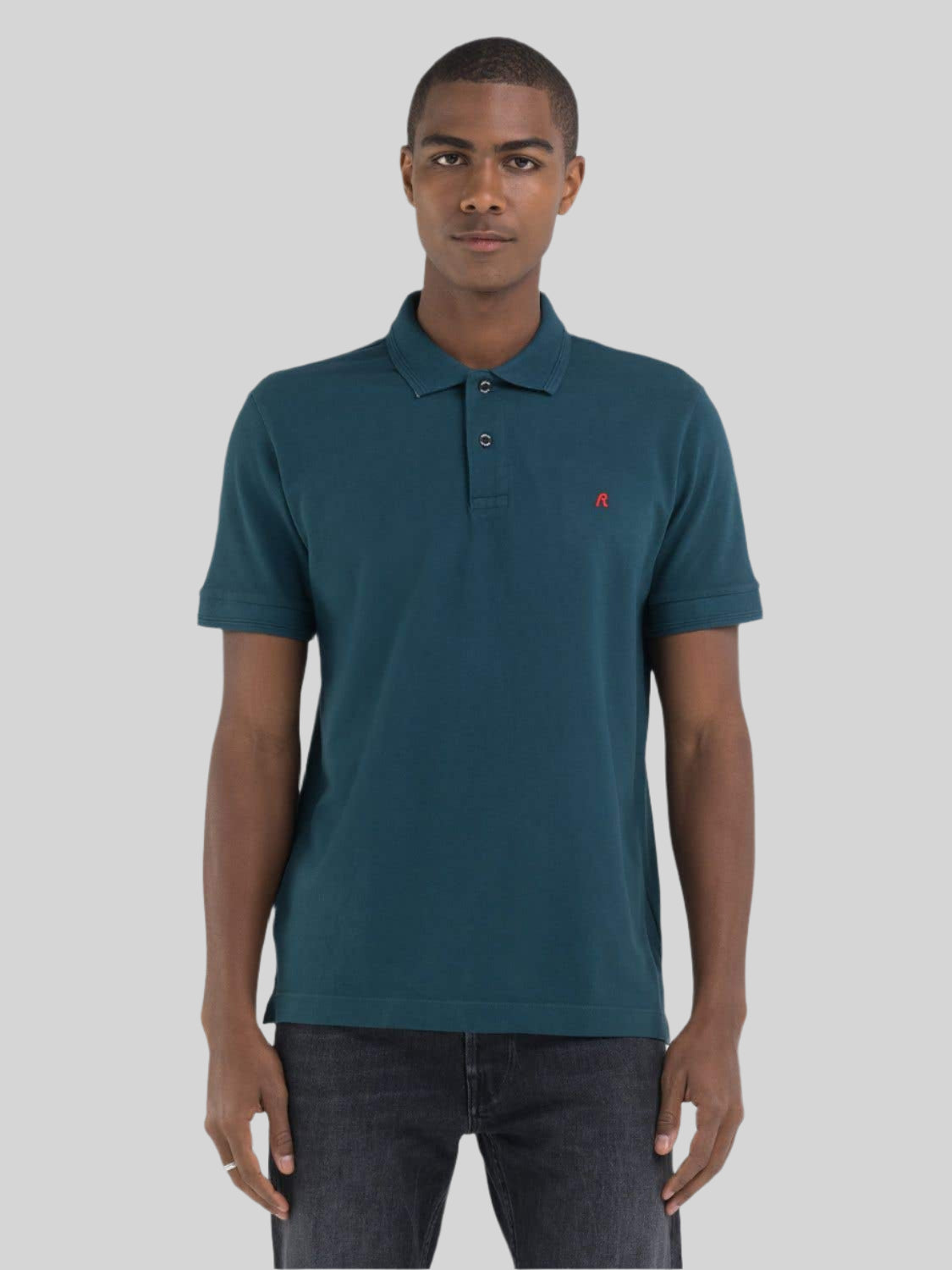 Replay R Logo Polo Atlantic Green - Switch On Africa