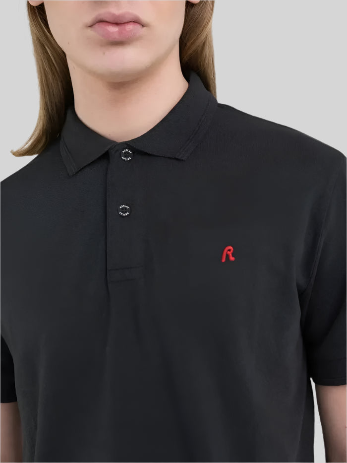 Replay R Logo Polo Black - Switch On Africa