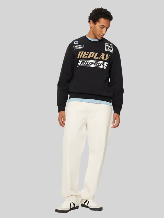 Replay Racing Badges Sweatshirt Black - Switch On Africa