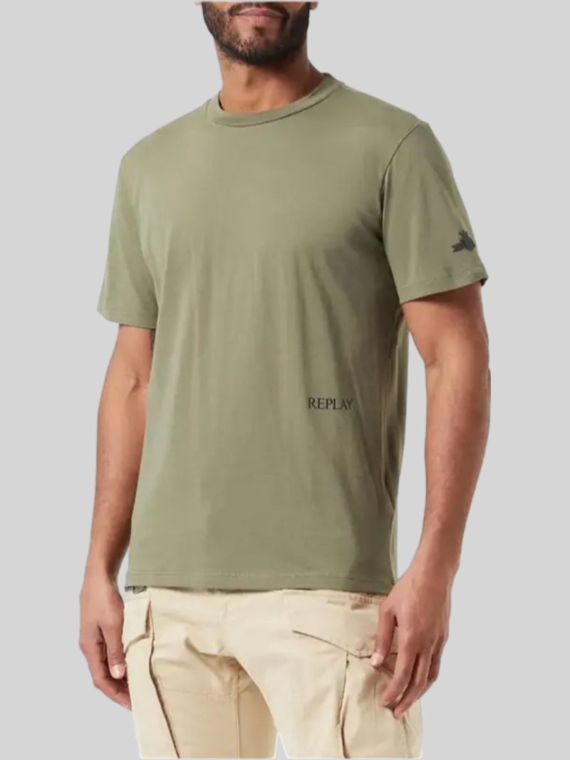 Replay S Logo Tee Olive - Switch On Africa