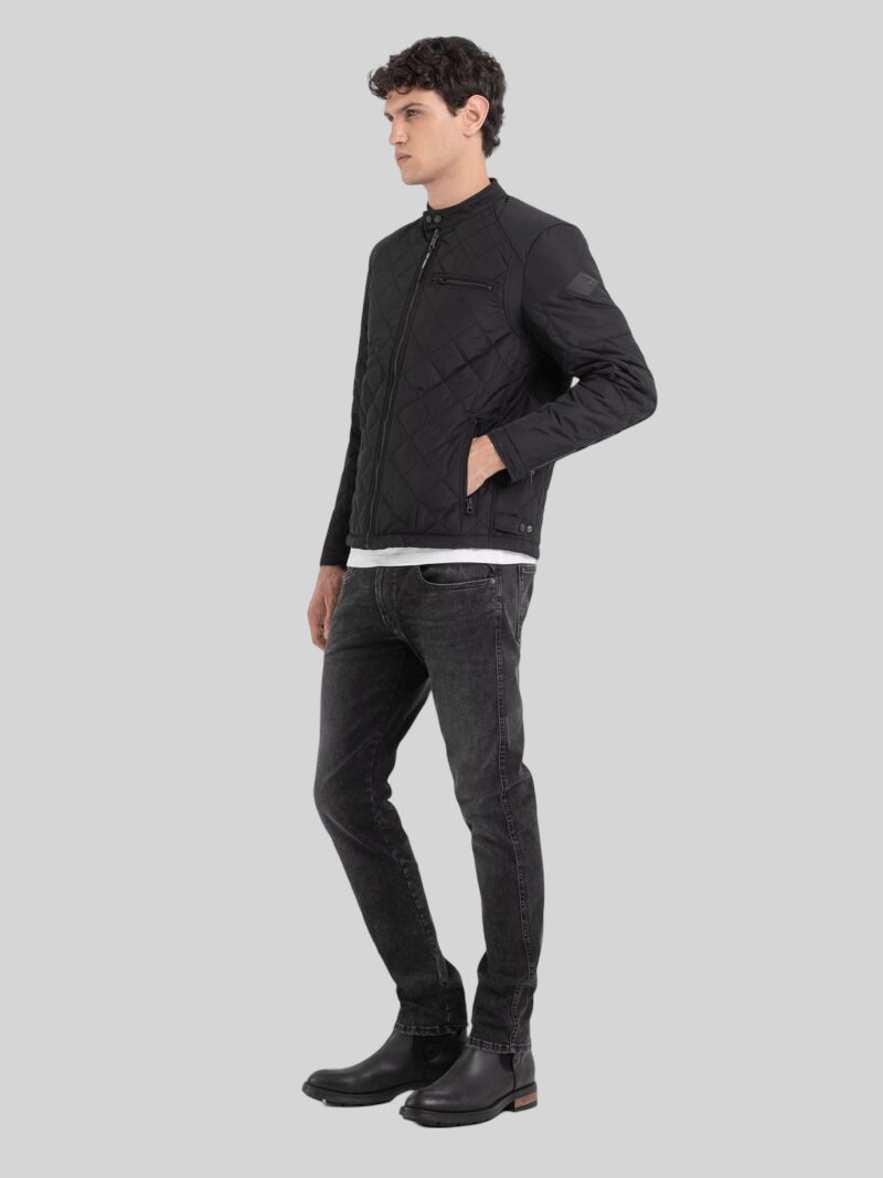 Replay Short Quilted Jacket Black - Switch On Africa