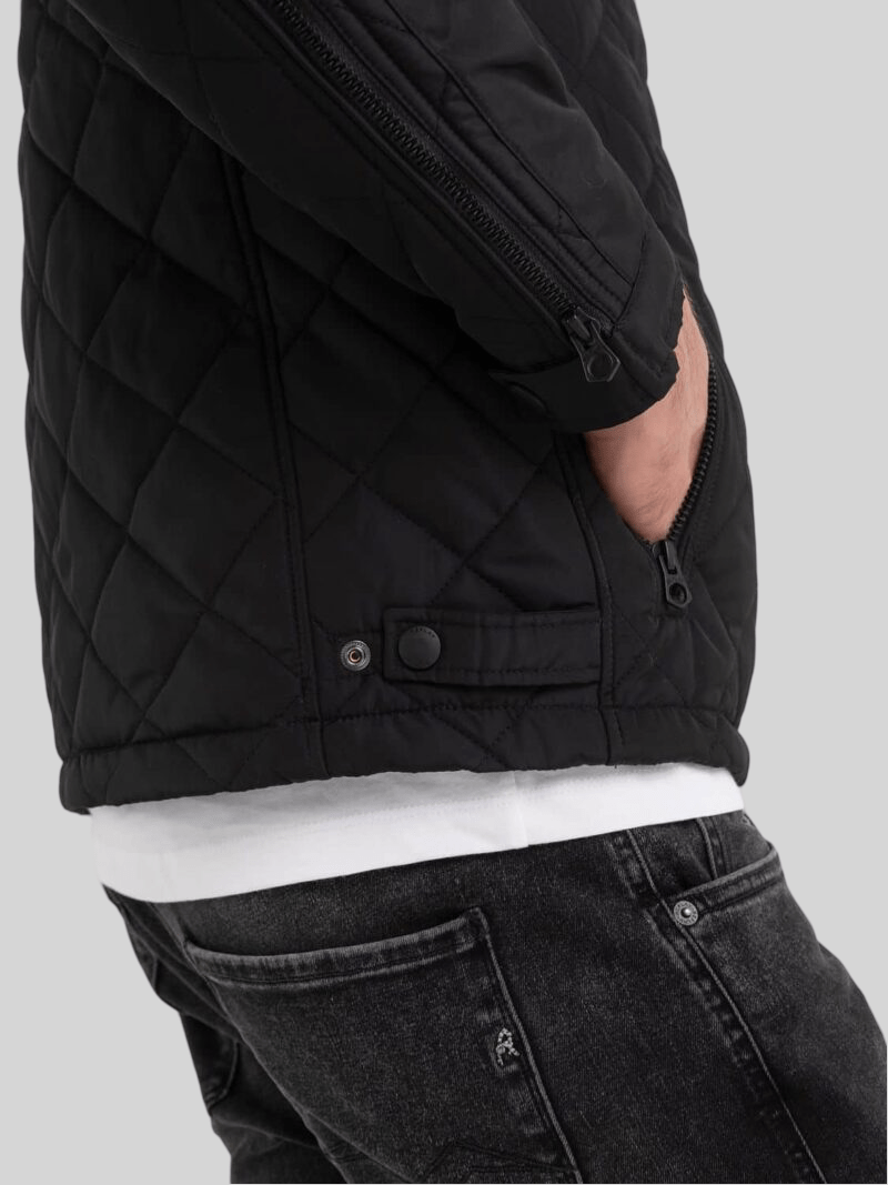 Replay Short Quilted Jacket Black - Switch On Africa