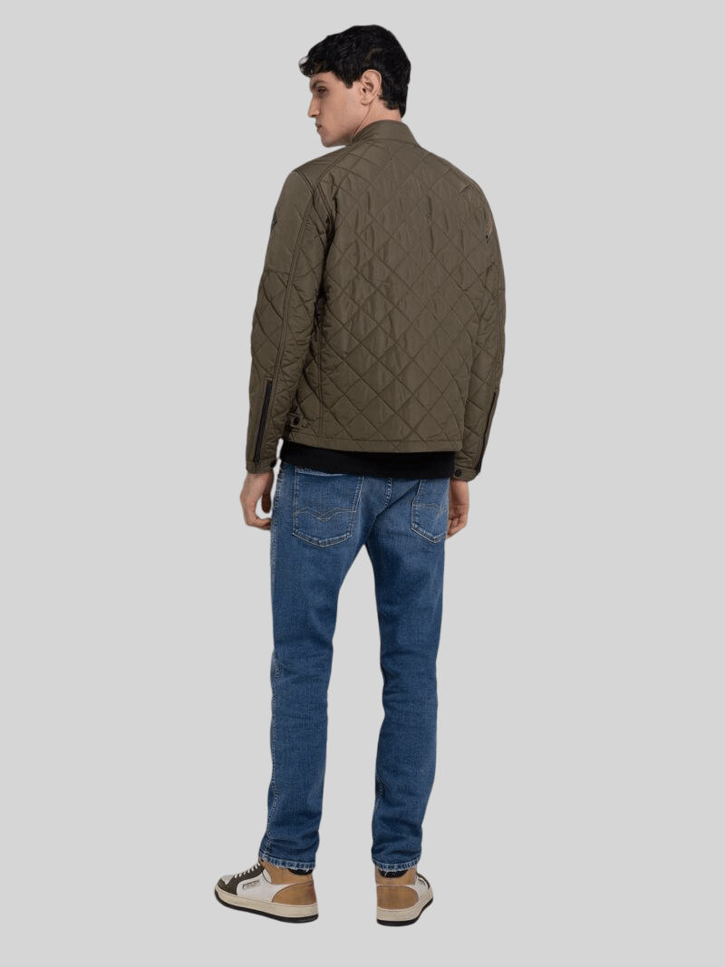 Replay Short Quilted Jacket Olive - Switch On Africa
