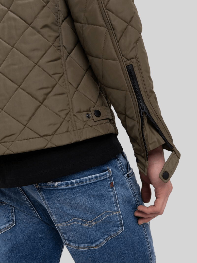 Replay Short Quilted Jacket Olive - Switch On Africa