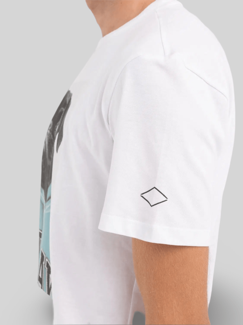 T - SHIRT WITH PUG PRINT WHITE - Switch On Africa
