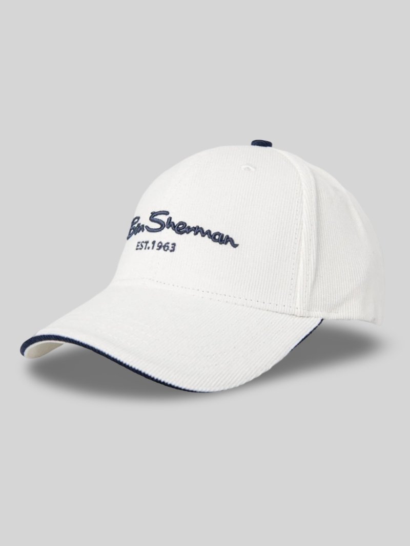 BEN SHERMAN SCRIPT CORDUROY CAP - OFF WHITE - Switch On Africa