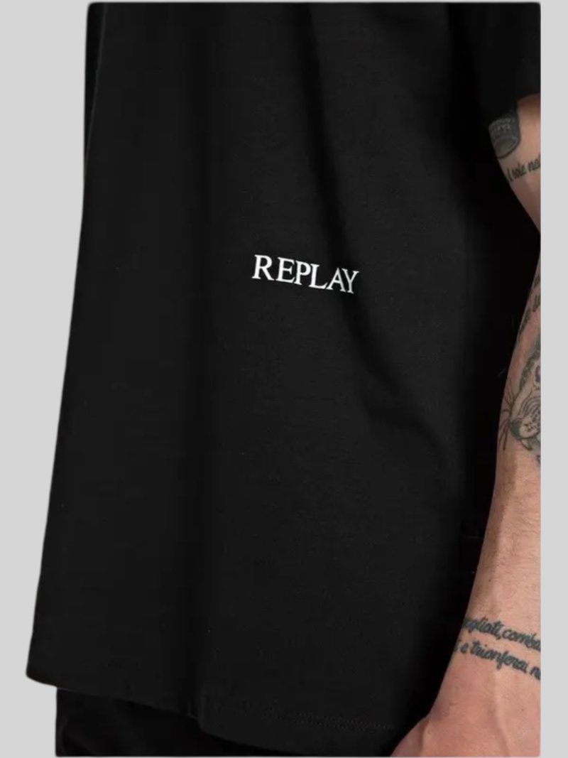 Replay S Logo Tee Black - Switch On Africa