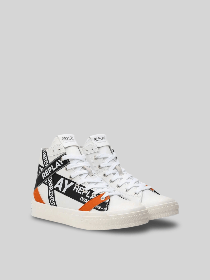 REPLAY SNAP TAPES HIGH - TOP SNEAKERS WITH RIBBONS - Switch On Africa