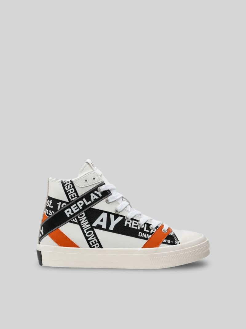 REPLAY SNAP TAPES HIGH - TOP SNEAKERS WITH RIBBONS - Switch On Africa